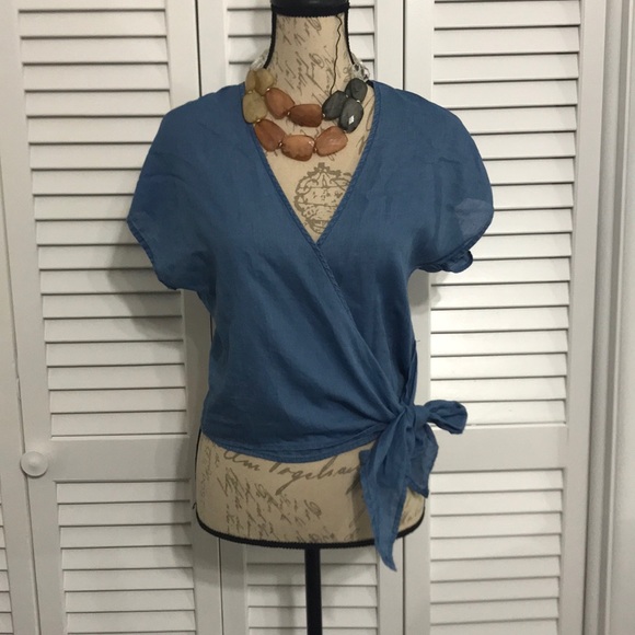 Madewell Tops - Madewell Lightweight Denim Wrap Top